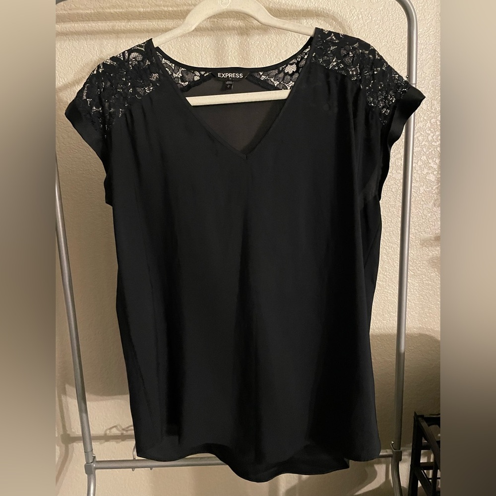 Express Silk and Lace Top, Size Large